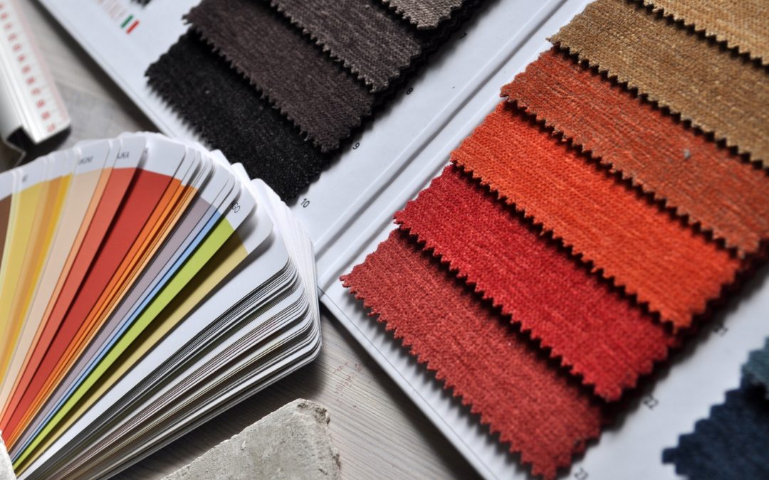 Various colour swatches choosing best colour to paint kitchen, living room, and bedroom