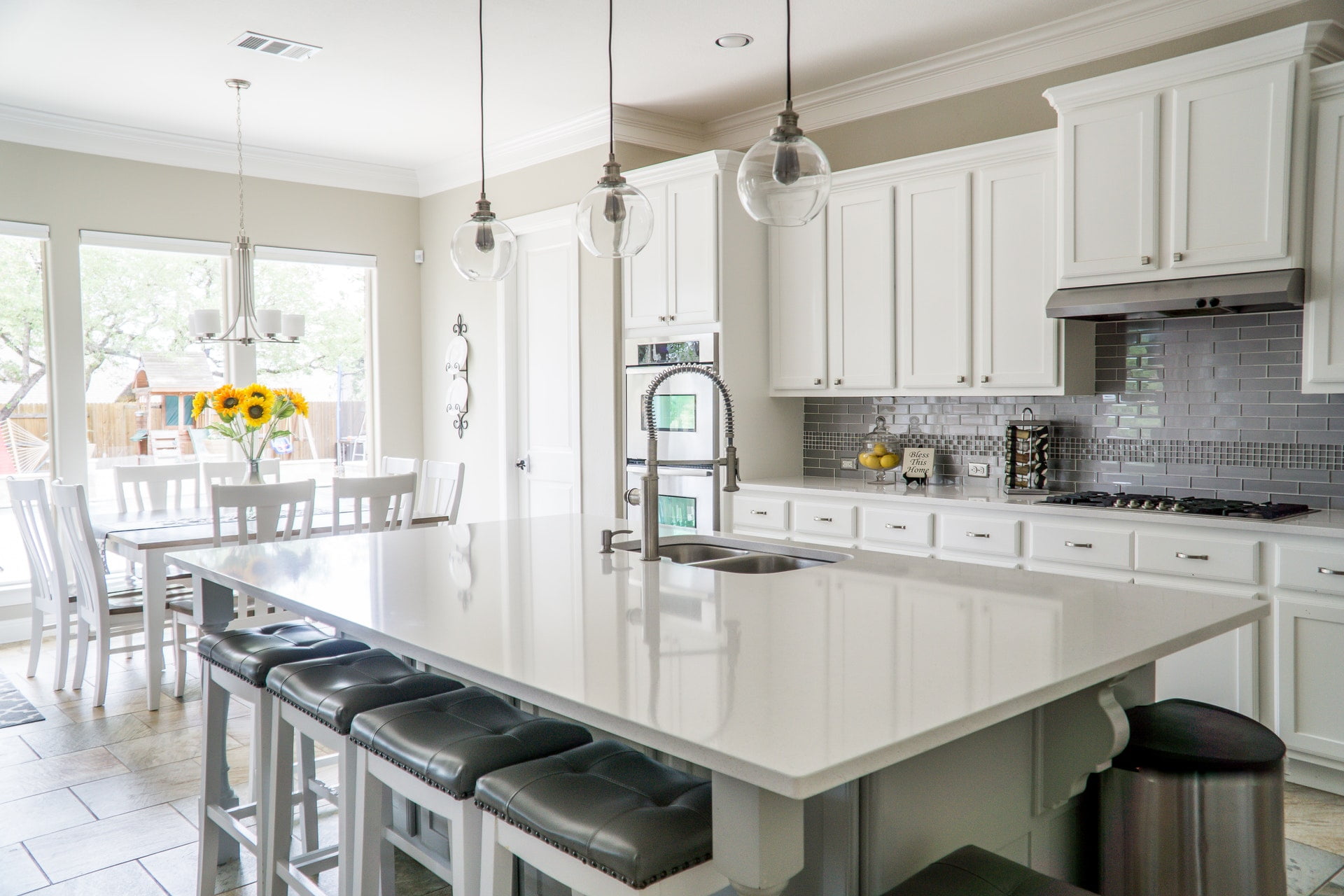Kitchen that has just been painted in Surrey
